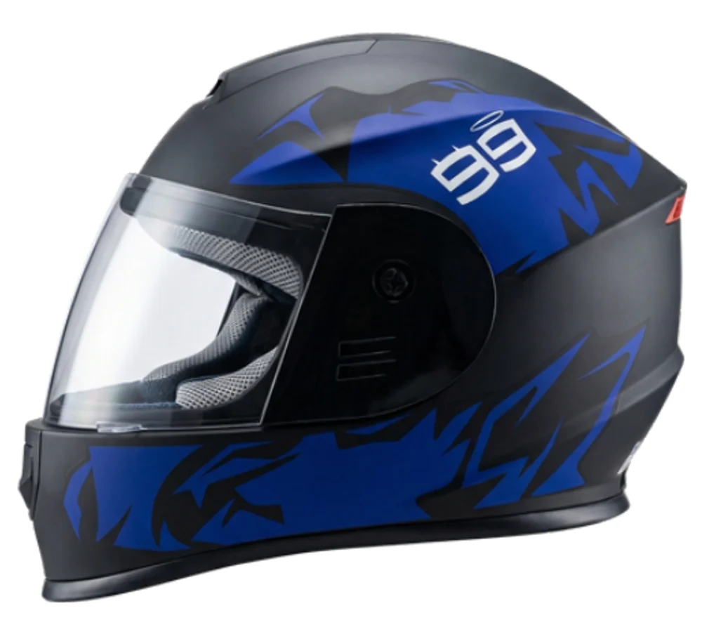 Casco CAE-002 azul visor transparente, fotografía del catálogo suministrado