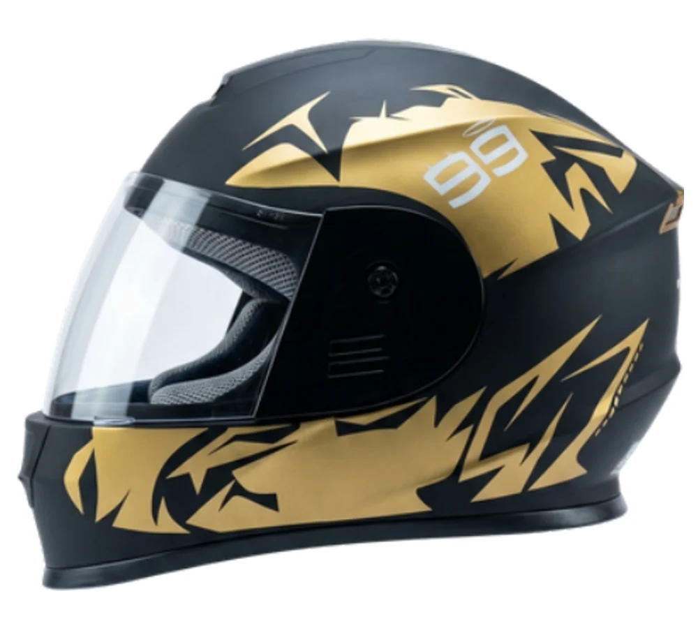Casco CAE-002 dorado visor transparente, fotografía del catálogo suministrado
