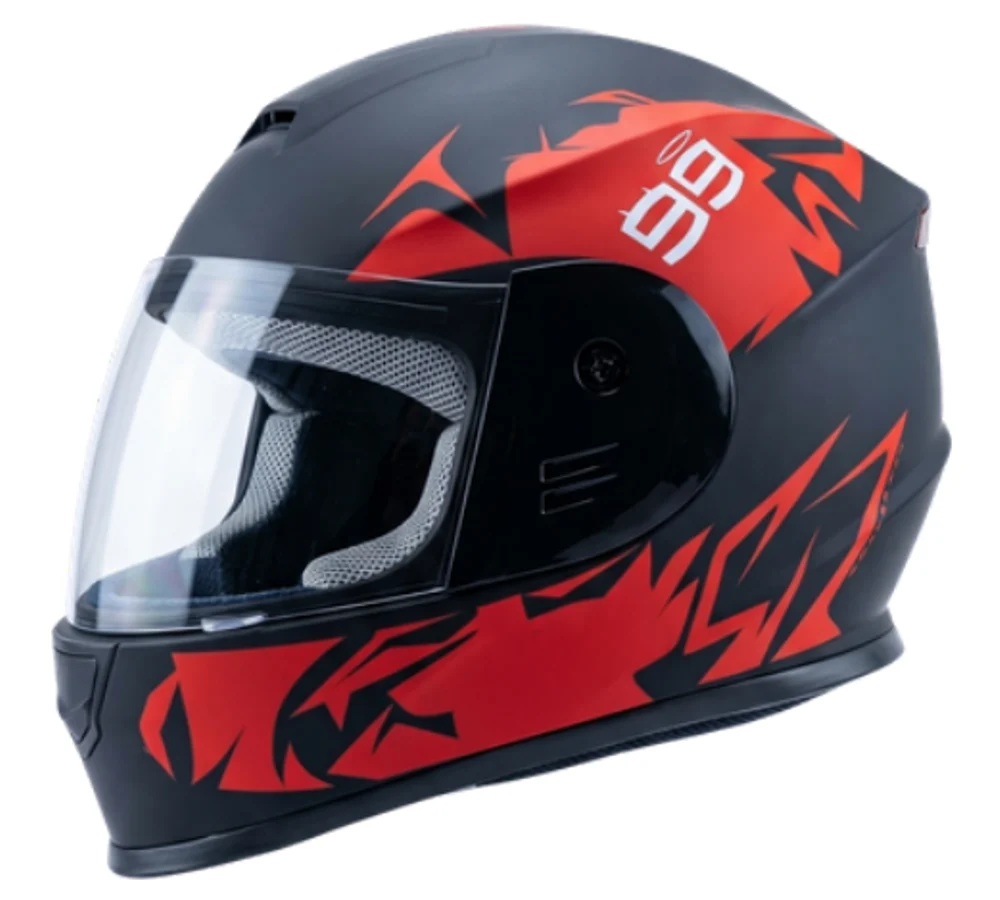 Casco CAE-002 rojo visor transparente, fotografía del catálogo suministrado