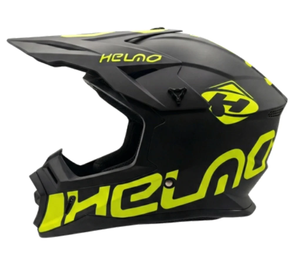 Casco cross JY-161-1 amarillo, fotografía del catálogo suministrado