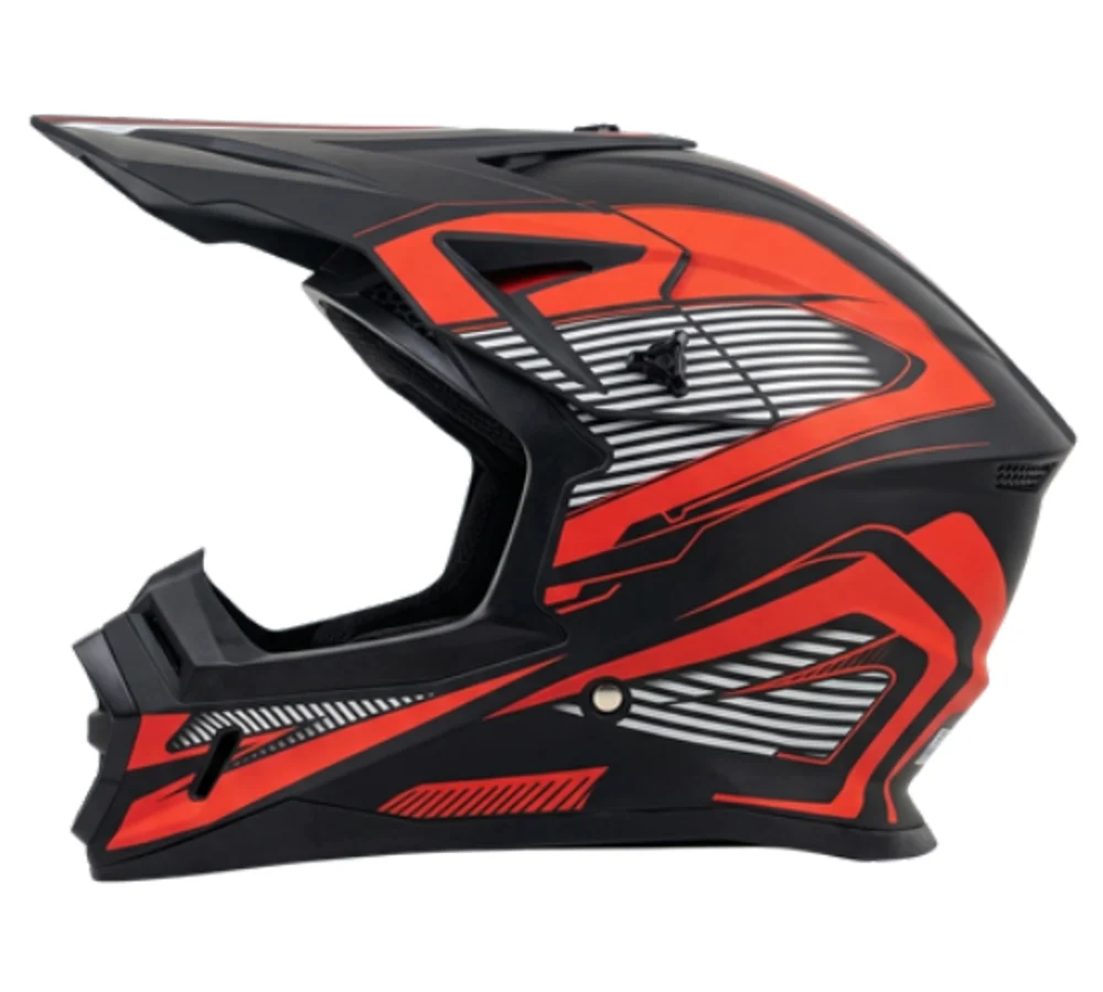 Casco cross JY-161-3 rojo, fotografía del catálogo suministrado