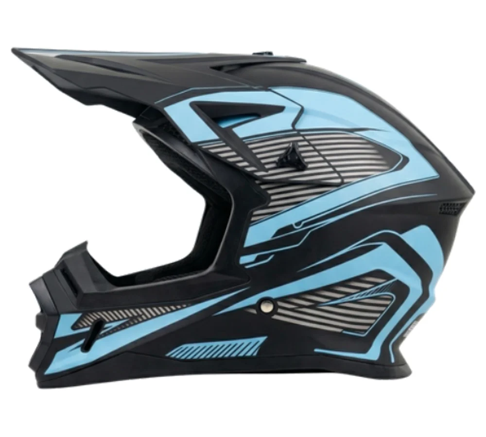 Casco cross JY-161-4 azul, fotografía del catálogo suministrado